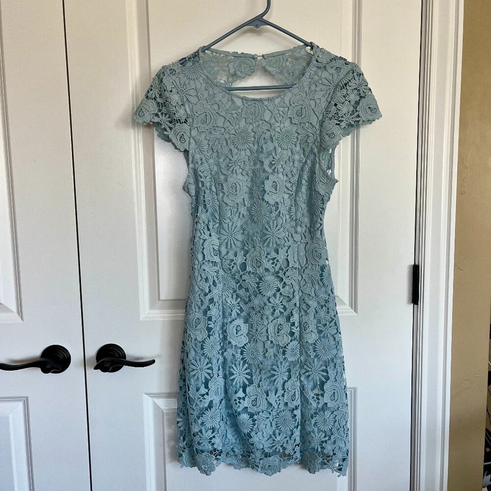 Lulus Light Blue Romance Language Backless Lace D… - image 4